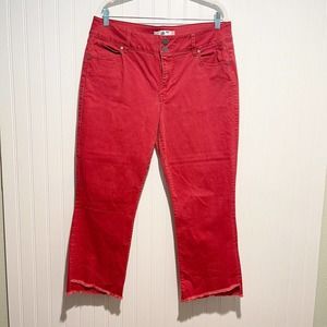 CAbi Red Ankle Cropped Pants
